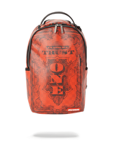 IN GOD WE TRUST RED BACKPACK (ONE OF ONE)