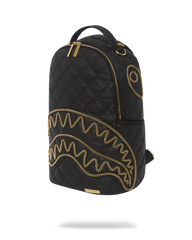 NOIR QUILT GOLD CHAIN SHARK BACKPACK (DLXV)