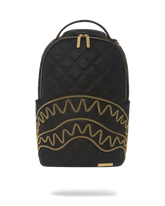 NOIR QUILT GOLD CHAIN SHARK BACKPACK (DLXV)