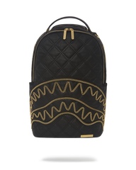 NOIR QUILT GOLD CHAIN SHARK BACKPACK (DLXV)