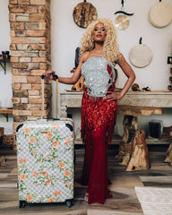 A.I. AFRICAN INTELLIGENCE ELEGANT ENERGY SHARKITECTURE FULL SIZE LUGGAGE - SANDFLOWER COLLAB