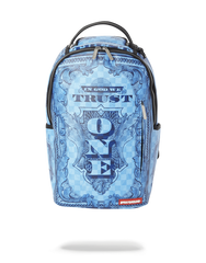 IN GOD WE TRUST BLUE BACKPACK (ONE OF ONE)
