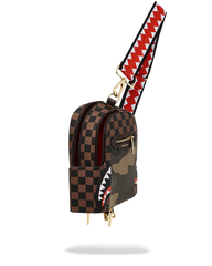 EXTERIOR GOLD ZIP POCKET SHARKS IN PARIS BACKPACK SLING