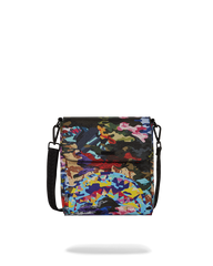 SLICED AND DICED CAMO MESSENGER SLING BAG