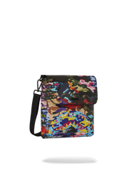 SLICED AND DICED CAMO MESSENGER SLING BAG